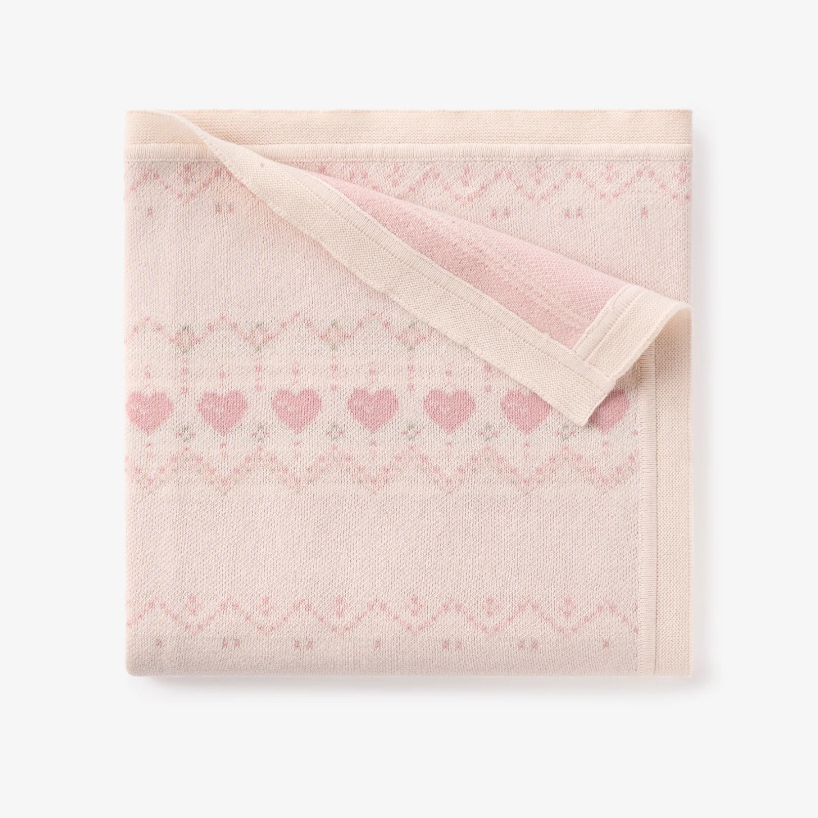 Love Fairisle Knit Baby Blanket | Elegant Baby