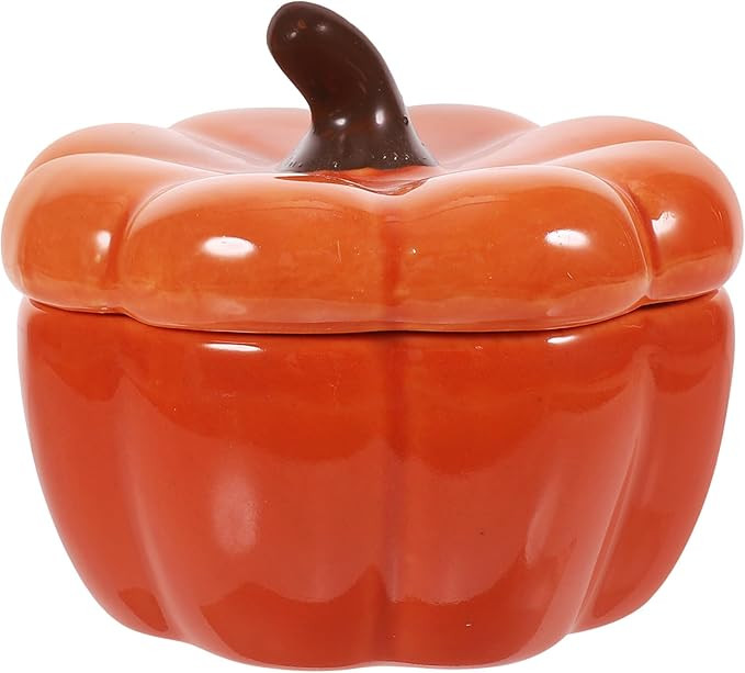 SOLUSTRE Ceramic Candle Holder Pumpkin Shape Candlestick Holder Pumpkin Soup Bowl with Lid for Ha... | Amazon (US)