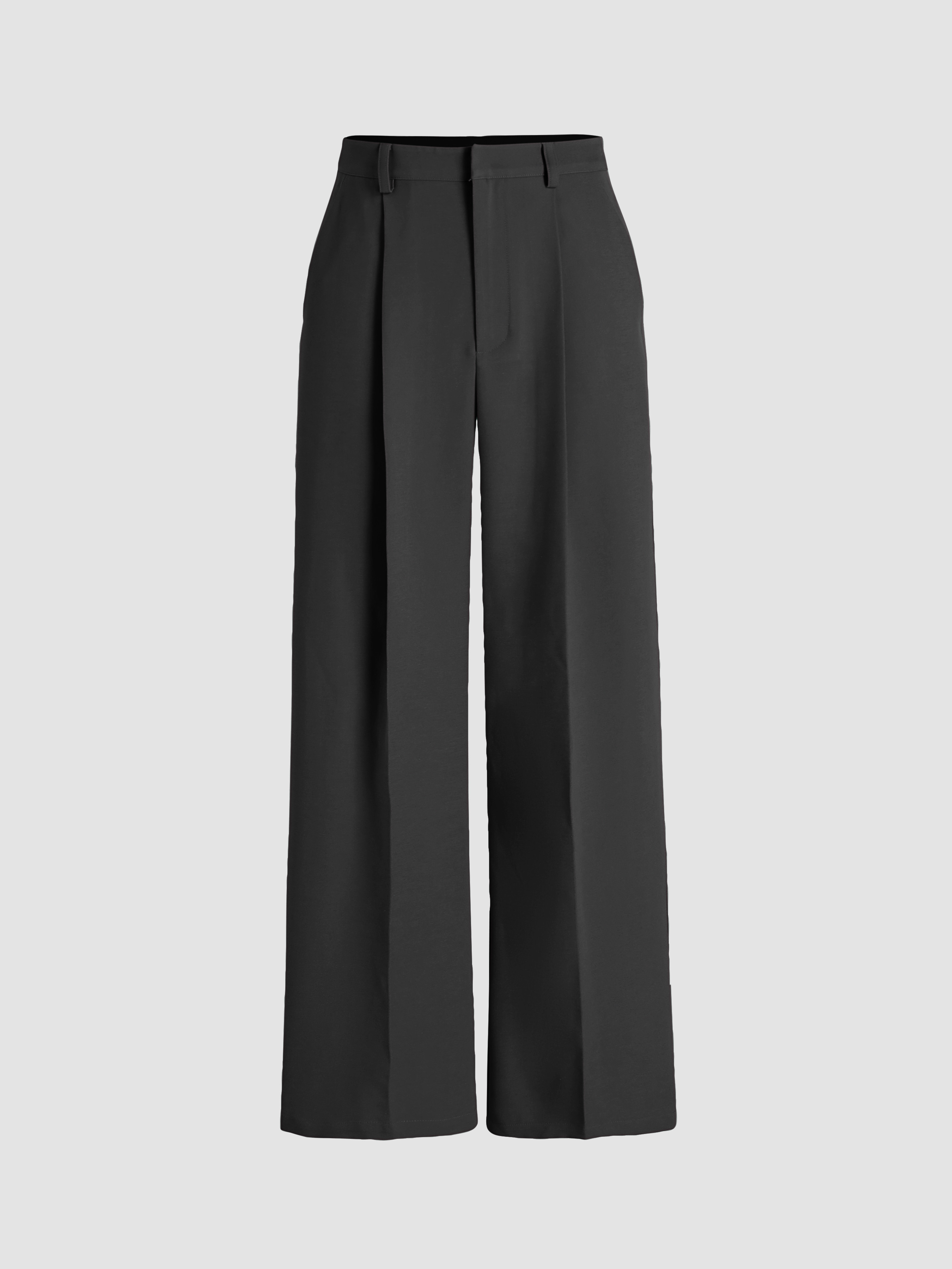 High Waist Pleated Wide Leg Pants - Cider | Cider