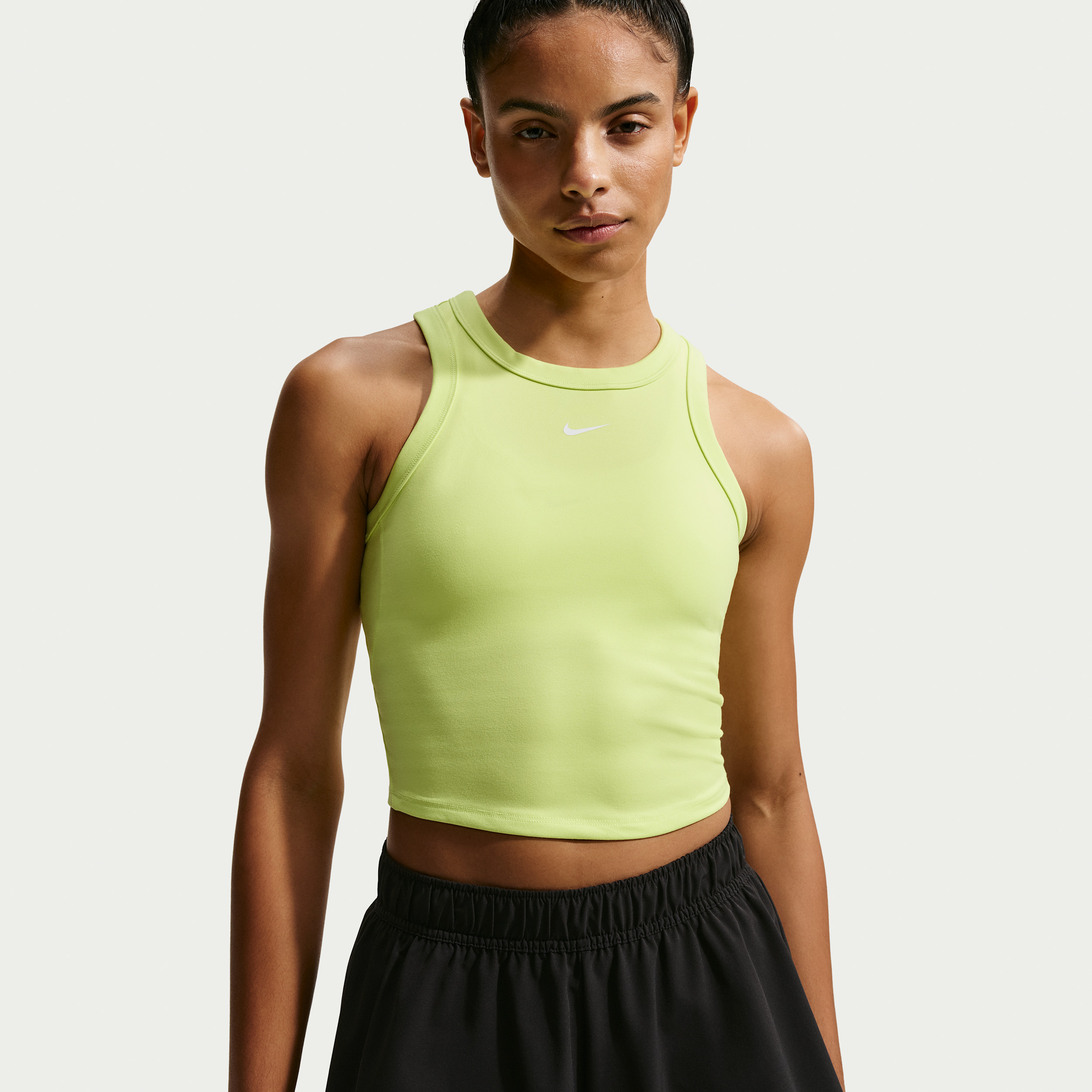 Nike Women's One Fitted Dri-FIT Cropped Tank Top in Yellow | FN2806-736 | Nike (US)