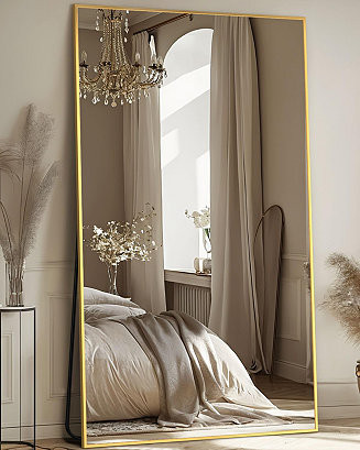 Antok Full Length Mirror 81"x41" Oversized Floor Mirror for Living Room Cloakroom Gold Rect Style... | Macy's