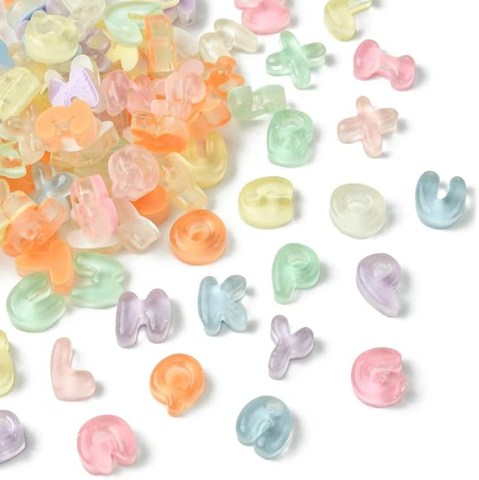 DanLingJewelry 100Pcs Random Candy Color Letter Resin Cabochons Flatback Initial Alphabet No Hole... | Amazon (US)