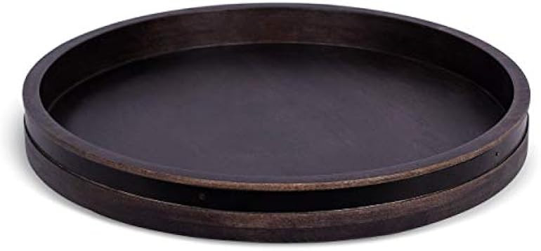 BIRDROCK HOME 18” Wooden Lazy Susan - Black - Burnished Iron Accents - Table Top Turntable - Ca... | Amazon (US)