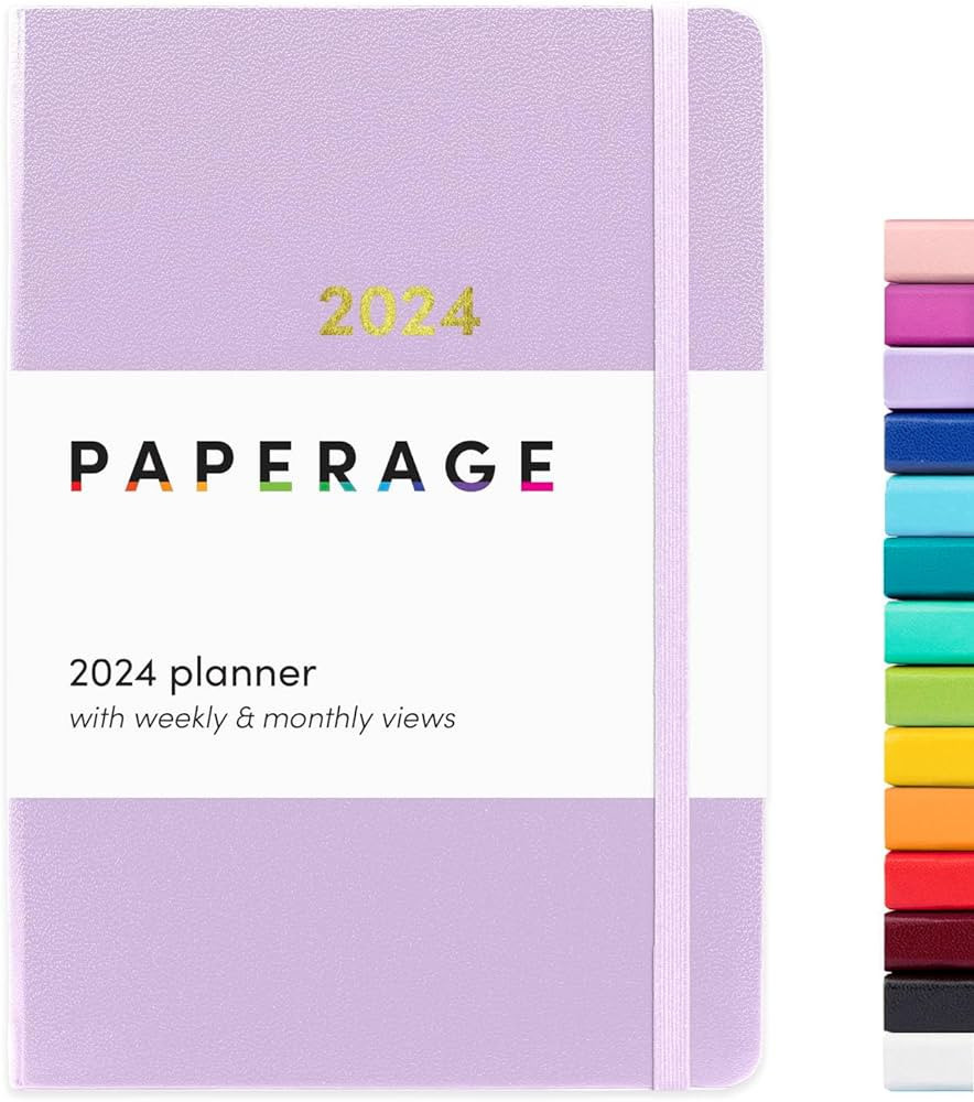 PAPERAGE 2024 Weekly & Monthly Hardcover Planner (Lavender), 12 Month (January 2024 - December 20... | Amazon (US)