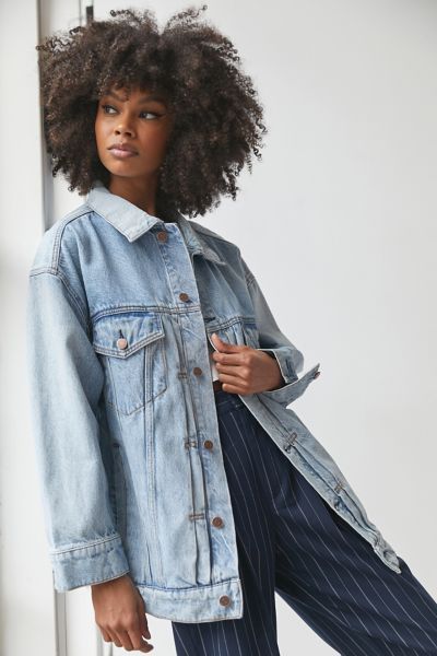 BDG Sally Denim Oversized Trucker Jacket - Blue M/l at Urban Outfitters | Urban Outfitters (US and RoW)