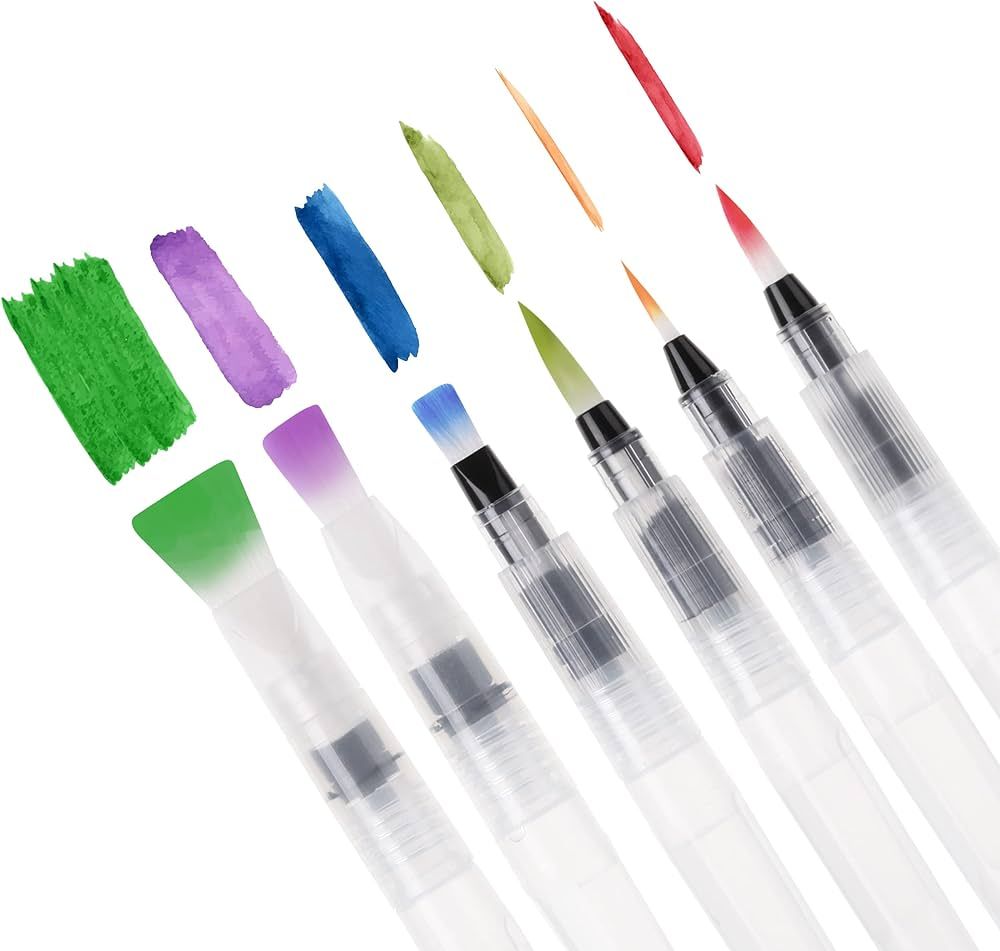 Mr. Pen- Watercolor Brush Pens, 6 pcs, Water Brush Pens for Watercolor, Water Color Pen, Watercol... | Amazon (US)