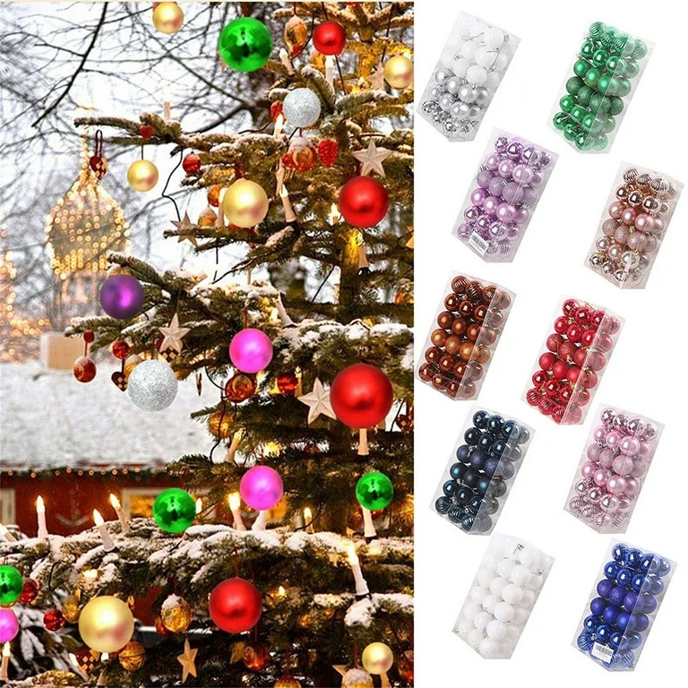 SuoKom Christmas Balls, 36Pcs 1.57 Inch Rose Gold Christmas Balls Hanging Ornaments Shatterproof ... | Walmart (US)