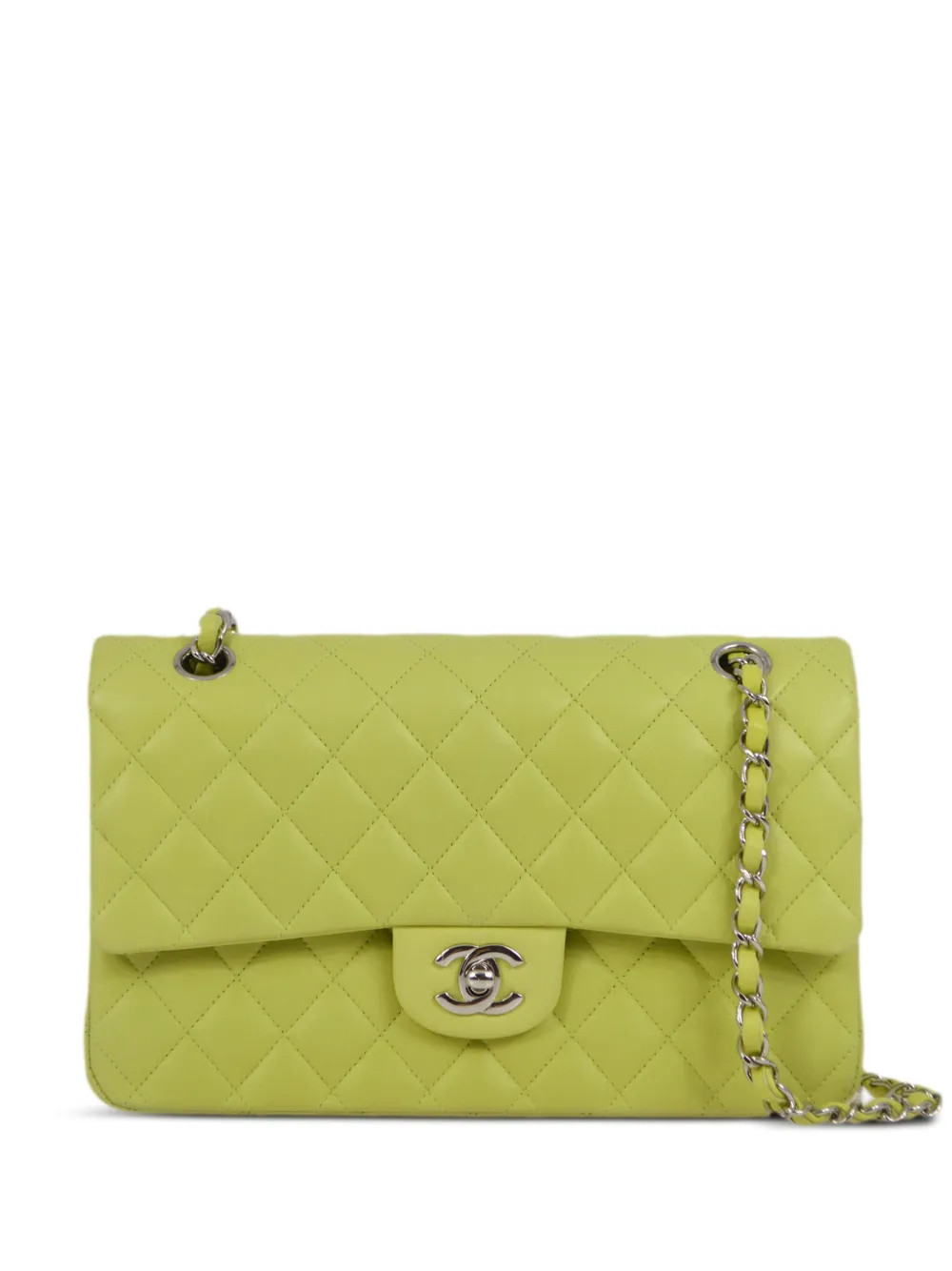 CHANEL Pre-Owned 2010 medium Double Flap shoulder bag - Green | Farfetch Global