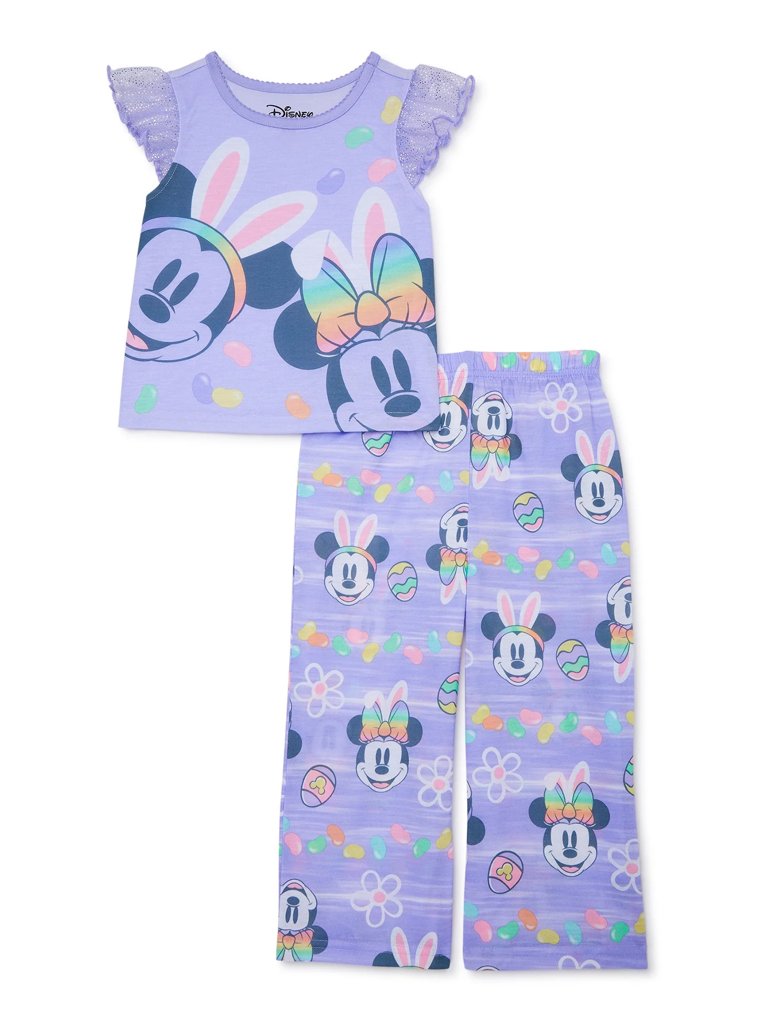 Disney Minnie Mouse Toddler Girls Easter Top and Pants Pajama Set, 2-Piece, Sizes 12M-5T | Walmart (US)
