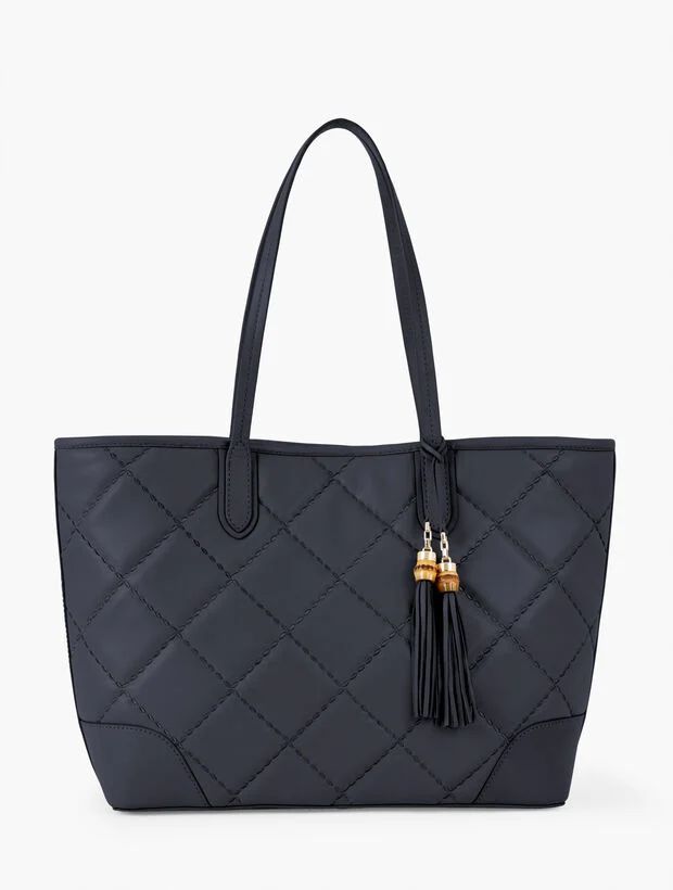 Quilted Leather Tote | Talbots