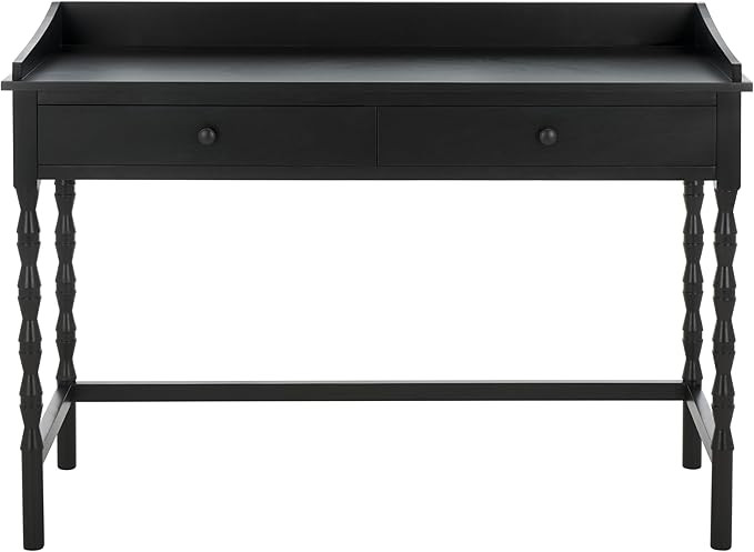 SAFAVIEH Home Collection Astaroth Matte Black 2-Drawer Computer Table Office Writing Desk | Amazon (US)
