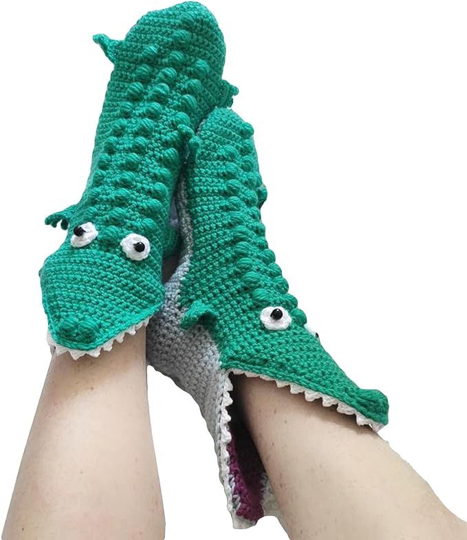 Women Men Novelty Animal Pattern Socks Crazy Funny Knit Crocodile Socks Funny Gifts | Amazon (US)