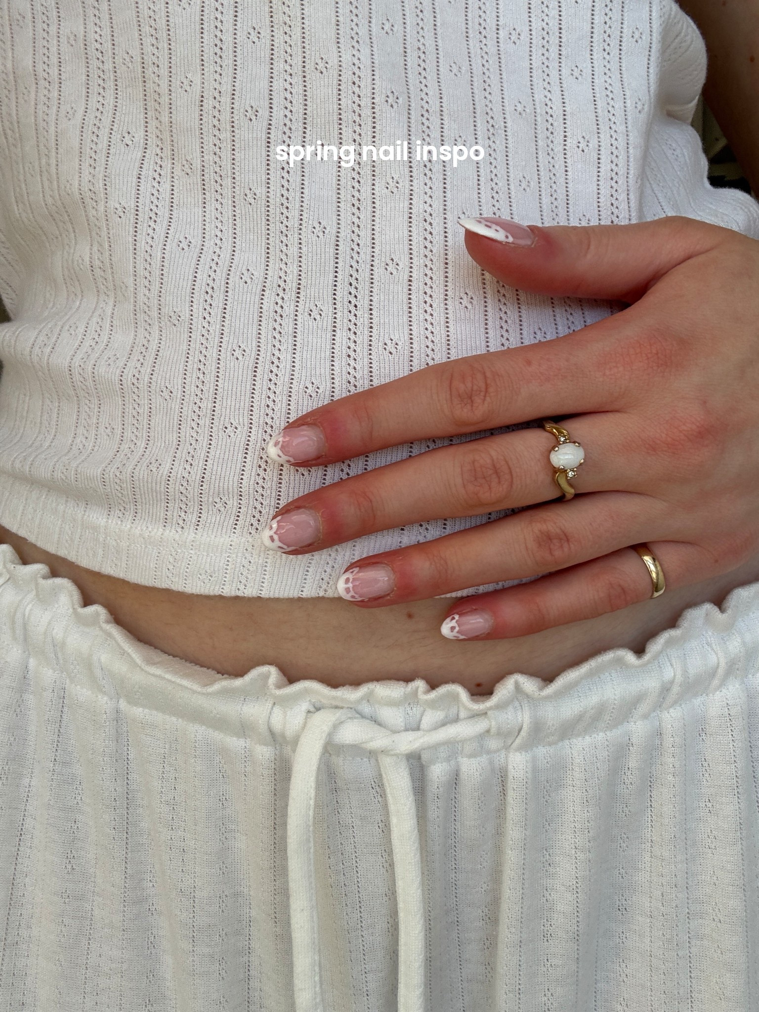 spring lace nail inspo 🤍🦢

Use DND gel & they’re on sale BOGO for only $10!!

#frenchtip #nailinspo #springnails 

#LTKSpringSale #LTKselfcare #LTKBeauty