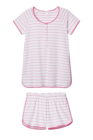 Pima Maternity Shorts Set in Rose | LAKE Pajamas