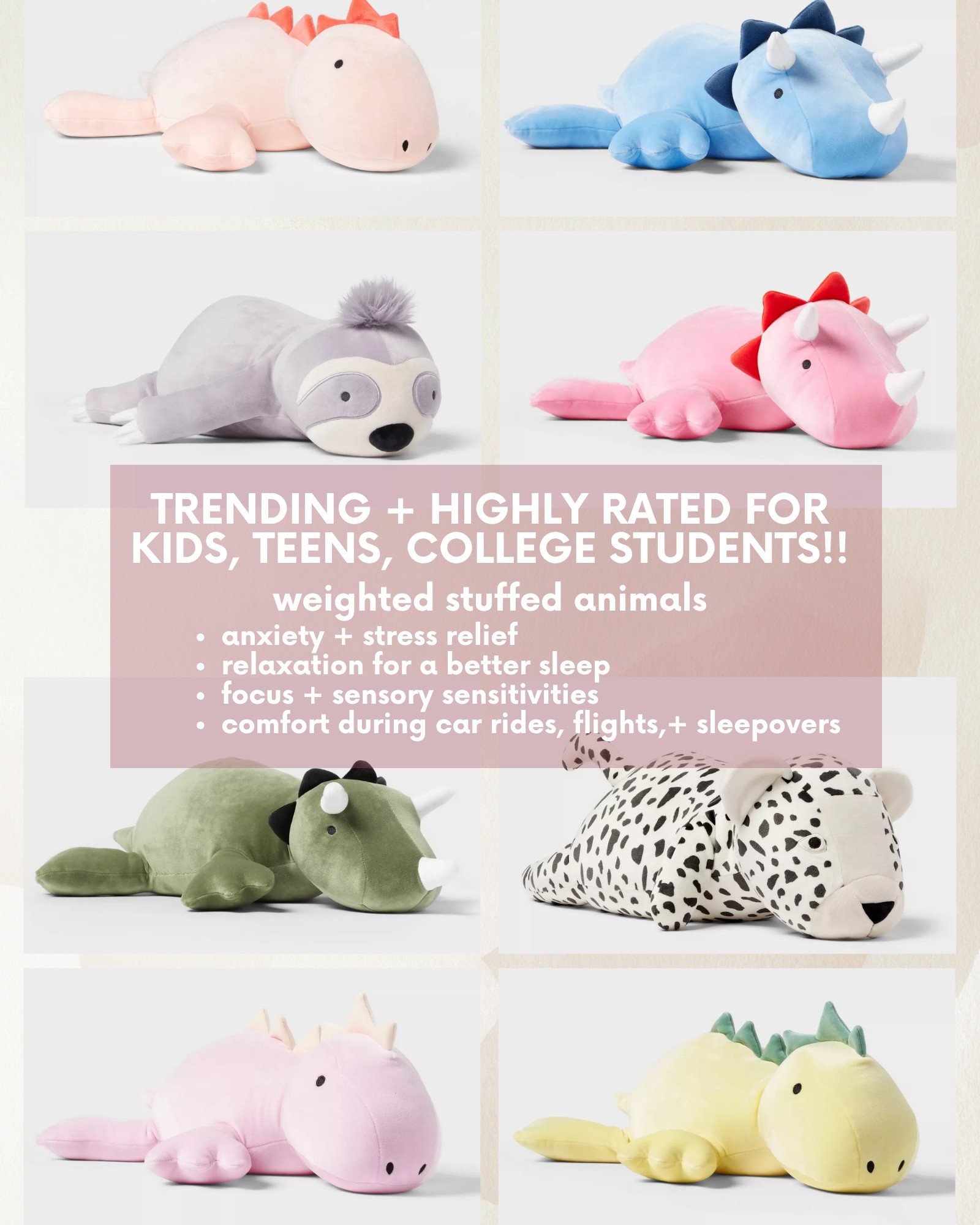 Trending! Weighted stuffed animals for kids, tweens, teens, college students, and adults! gift idea - travel companion  

 #LTKFindsUnder50 #LTKKids #LTKFamily