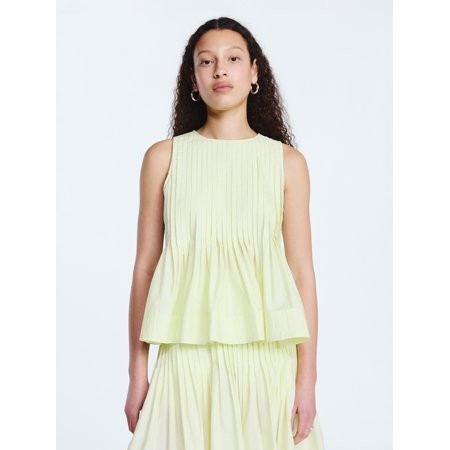 Free Assembly Women's Sleeveless Pintuck Peplum Top, Sizes XS-XXL | Walmart (US)