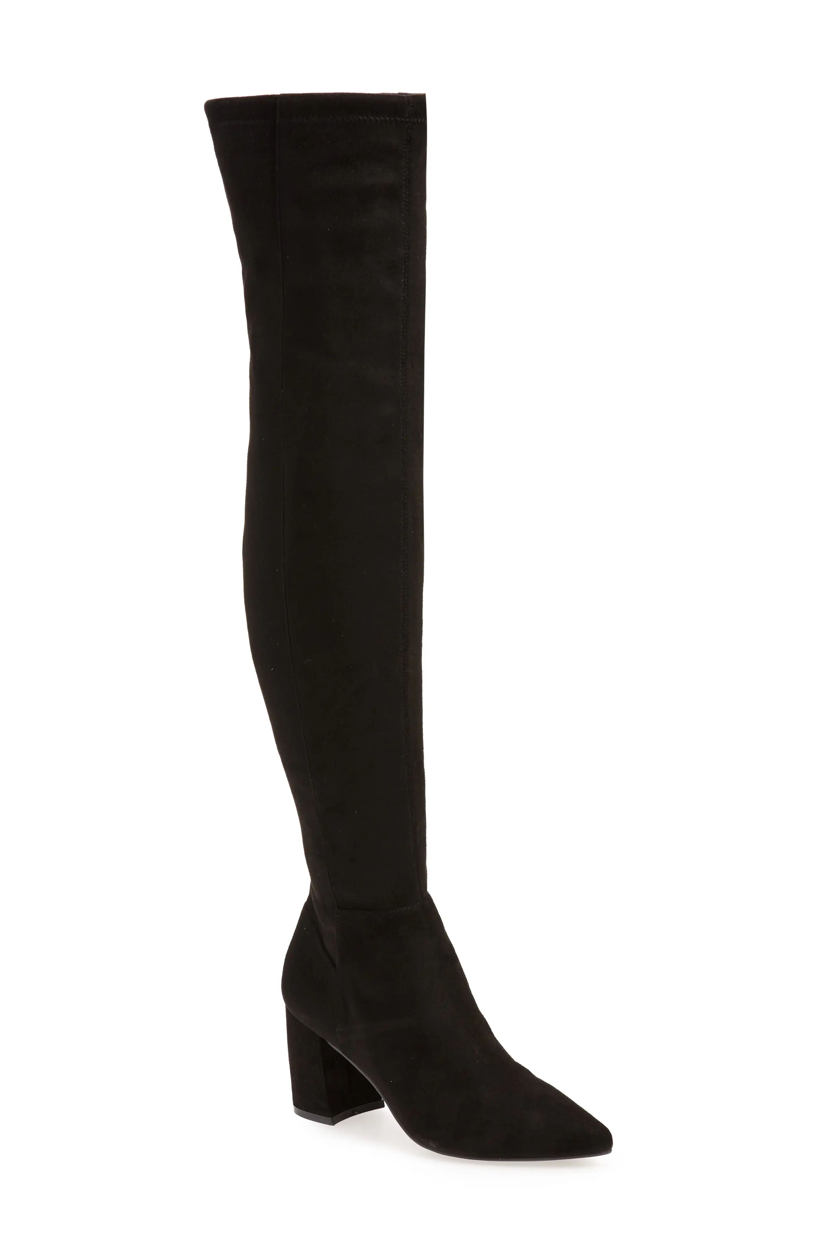 Women's Steve Madden Nifty Pointed Toe Over The Knee Boot, Size 5.5 M - Black | Nordstrom