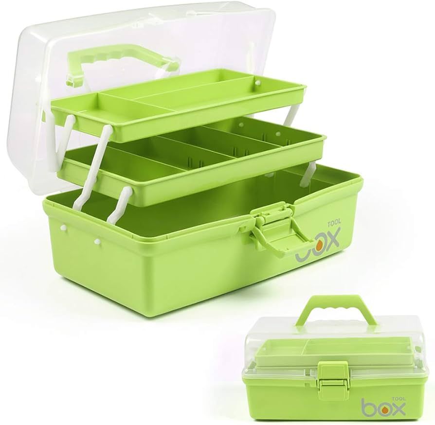 TERGOO 12in Three-Layer Multipurpose Storage Box Folding Tool Box/Art & Crafts Case/Sewing Suppli... | Amazon (US)