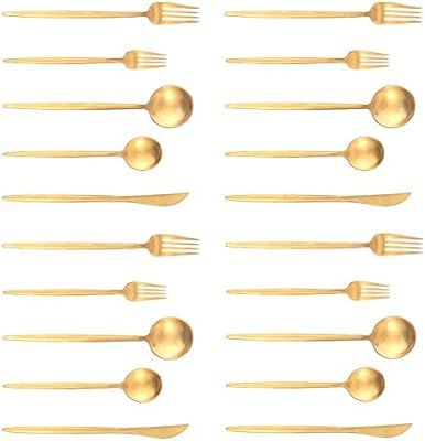 Artthome 20-Piece 18/10 Stainless Steel Flatware Silverware Dinnerware Set Cutlery Tableware Incl... | Amazon (US)