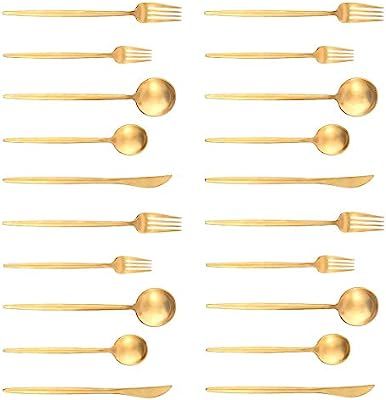 Artthome 20-Piece 18/10 Stainless Steel Flatware Silverware Dinnerware Set Cutlery Tableware Incl... | Amazon (US)