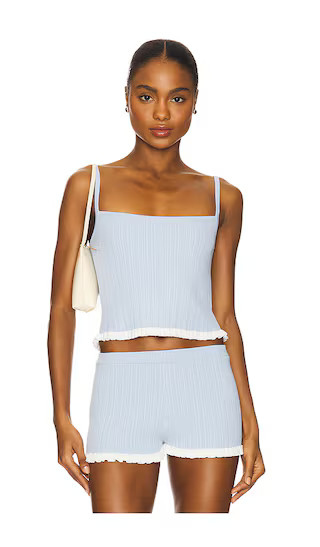 Marna Rib Tank in Light Blue | Revolve Clothing (Global)
