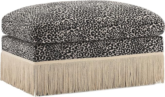 Leopard Chenille Modular Ottoman Footstool with Tassel Trim | Amazon (US)