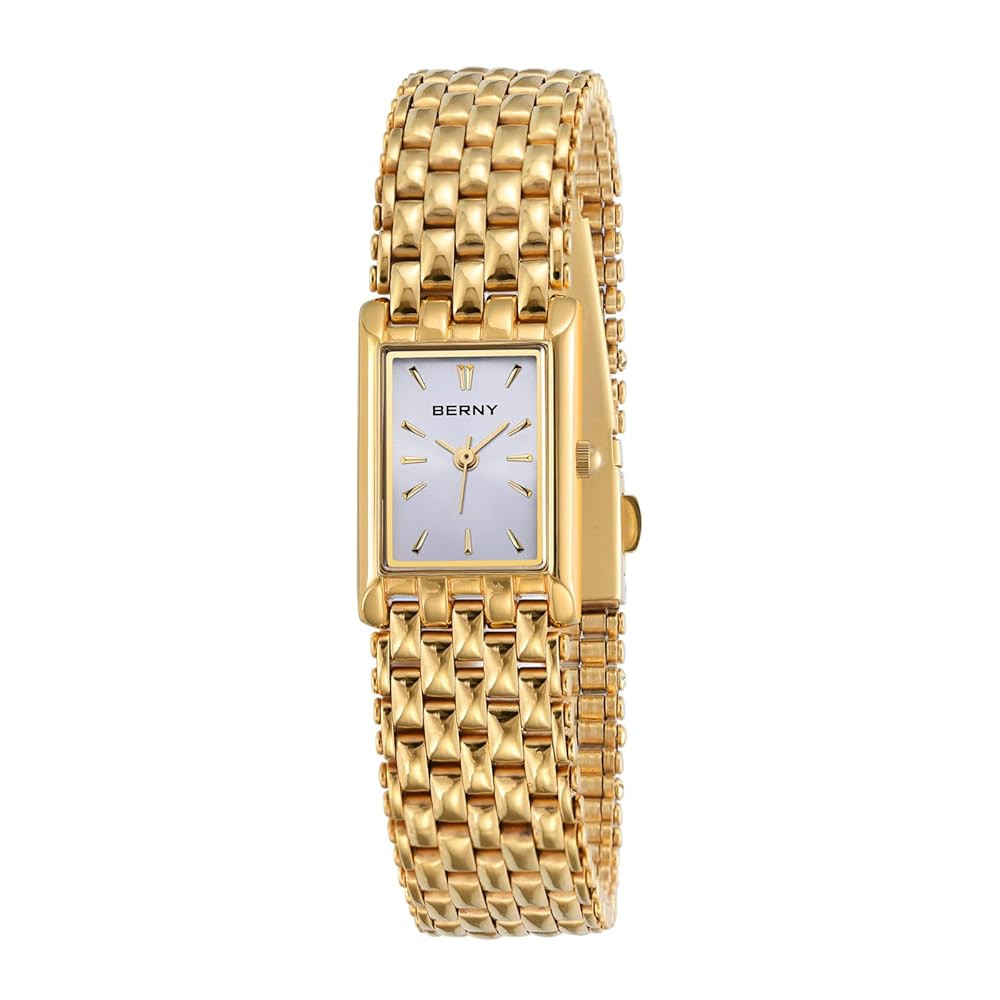 BERNY Gold Watches for Women Updated Ladies Quartz Wrist Watches Stainless Steel Band Womens Smal... | Amazon (US)
