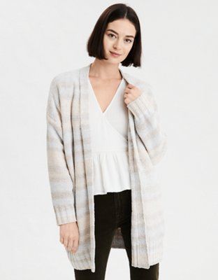 AE Chenille Open Front Long Cardigan | American Eagle Outfitters (US & CA)