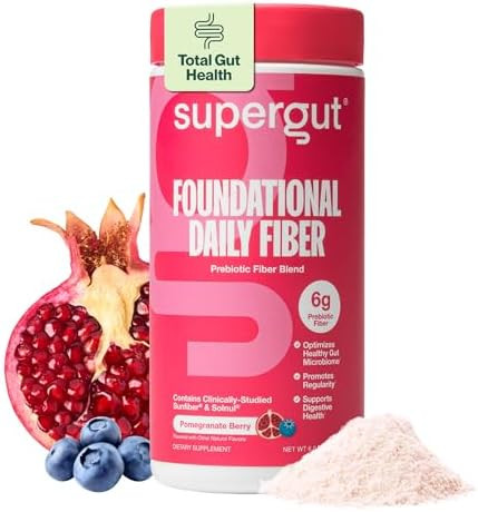 Supergut Foundational Daily Fiber Powder, Sugar Free & Vegan Prebiotic Fiber Blend for Gut Health... | Amazon (US)