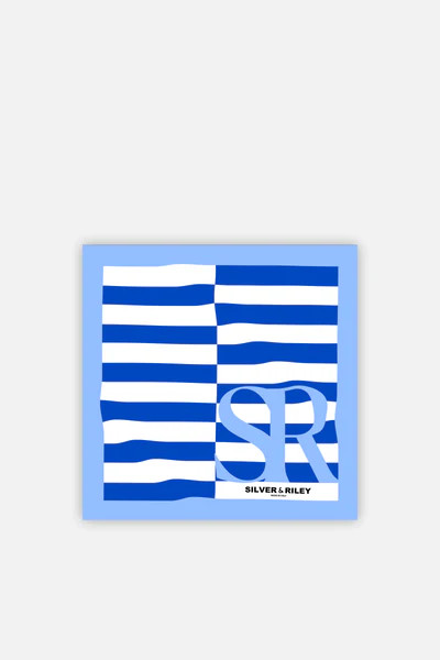 Silks - Santorini Blues Scarf - 90 | Silver & Riley