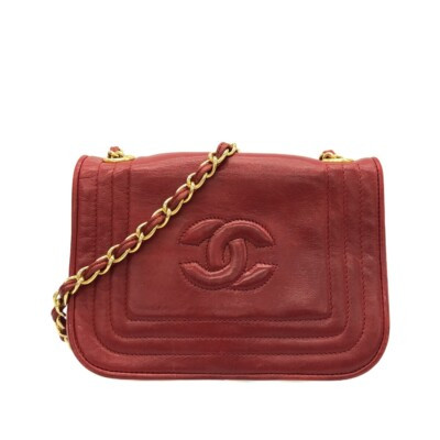 Auth CHANEL - Red Leather Shoulder Bag Gold hardware  | eBay | eBay US