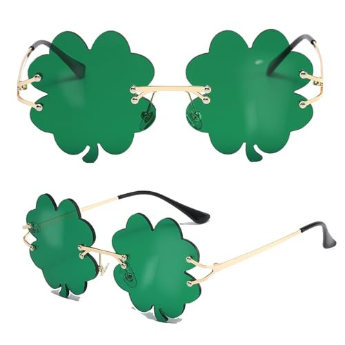 Starrio St. Patrick’s Day Irish Shamrock Sunglasses - Four Leaf Clover Leprechaun Costume Glasses Party Decorations Accessories | Amazon (US)