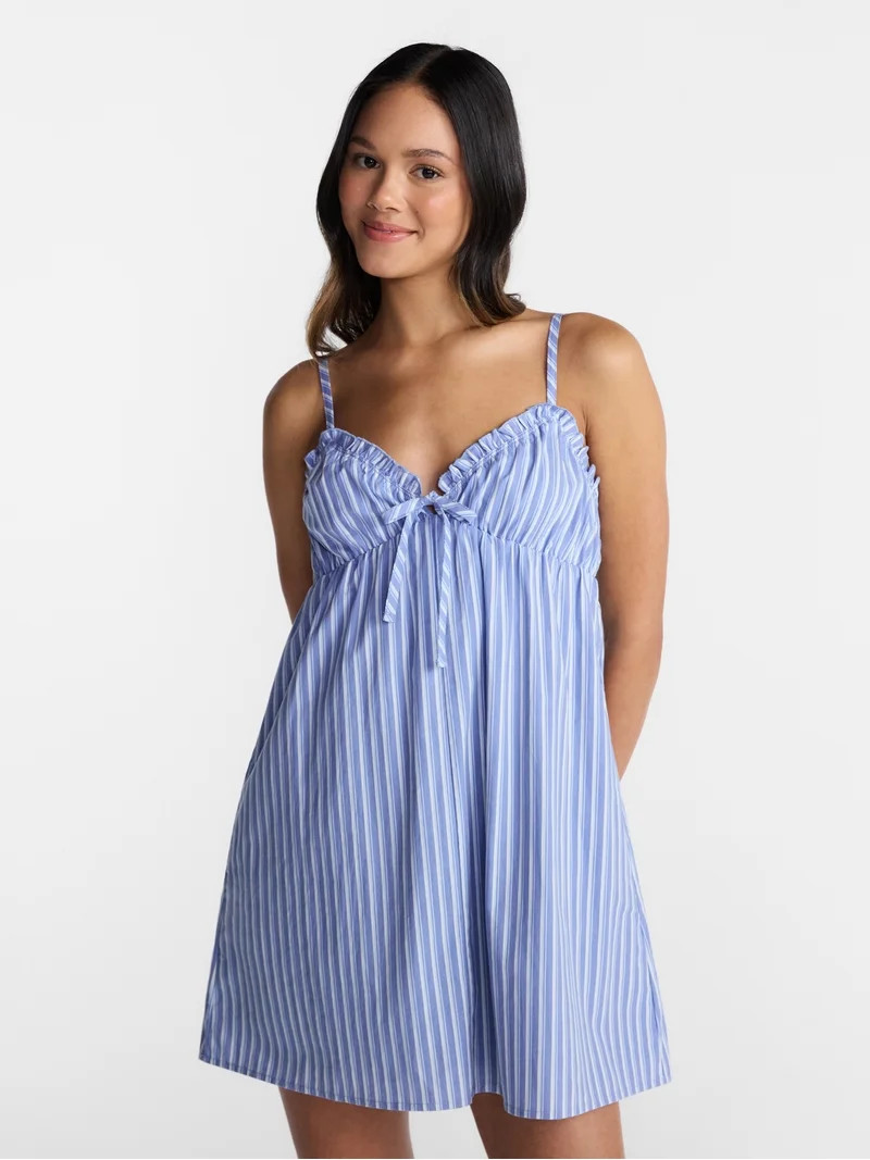 No Boundaries Poplin Mini Sundress, Women's XXS - XXL | Walmart (US)
