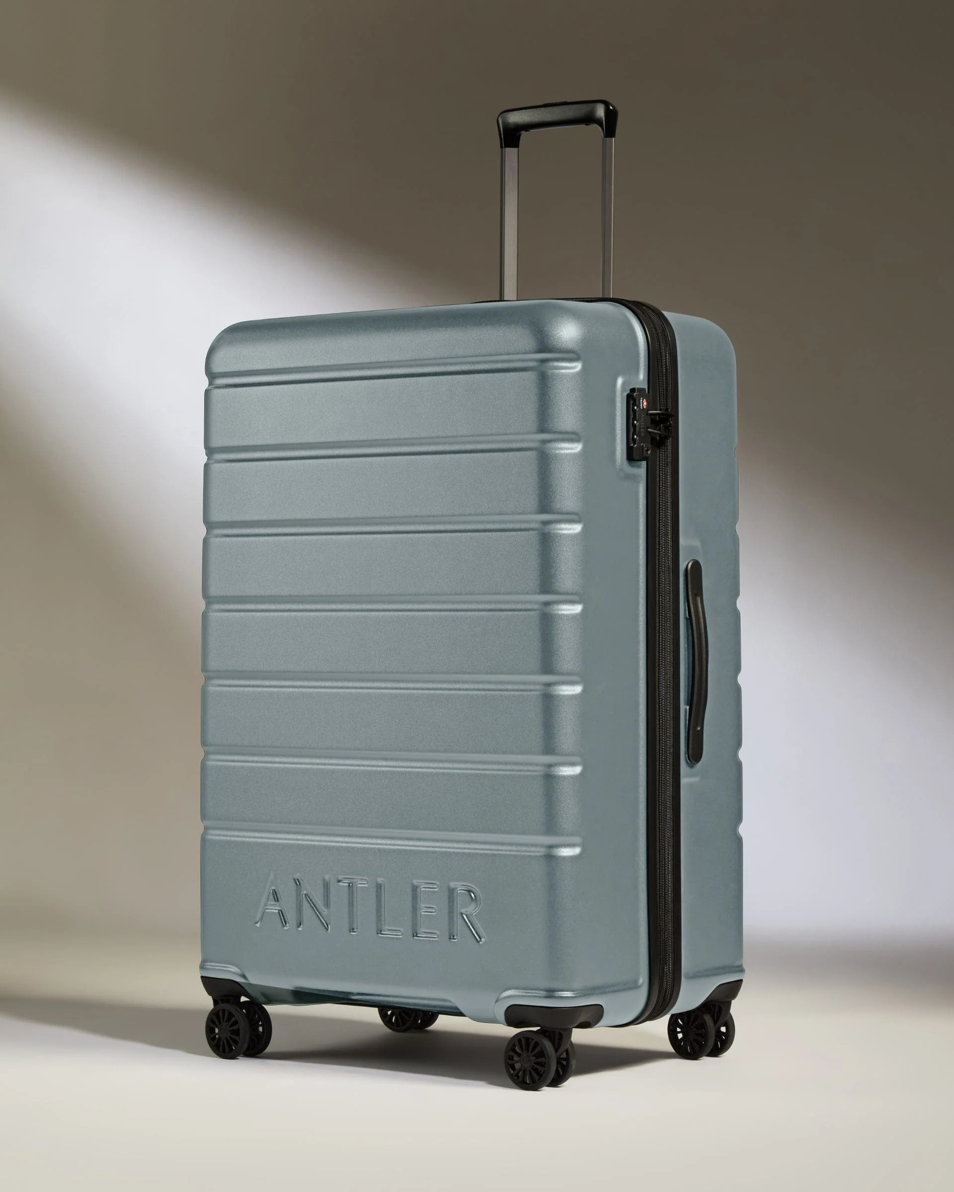 Large Suitcase Cool Grey - Logo | Lightweight Hard Shell Luggage | Antler UK