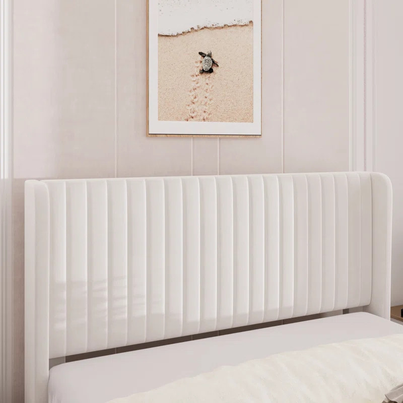 Michiharu Upholstered Platform Bed with Wingback | Wayfair North America