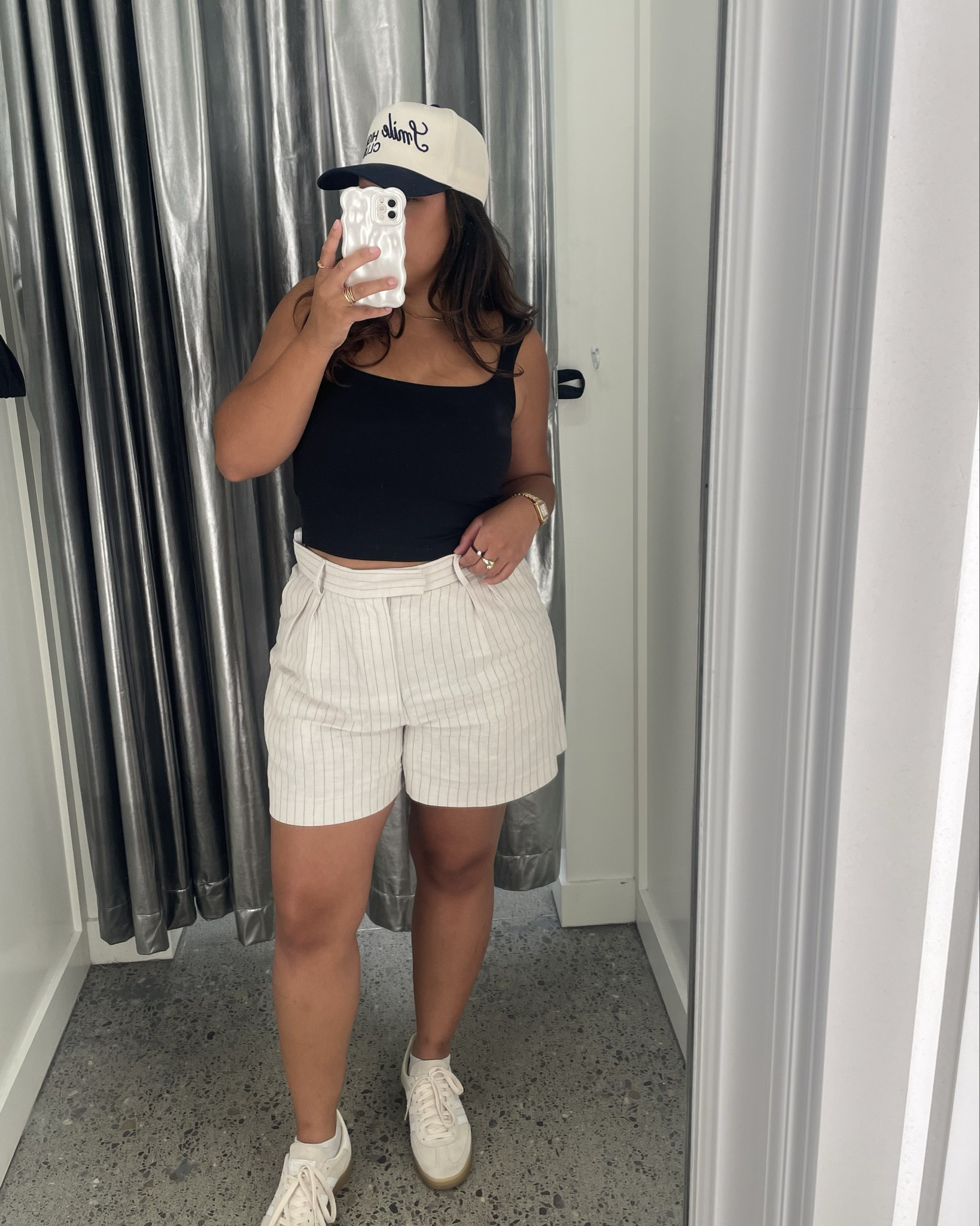 Love dressing down my outfits with a hat🫶🏽 These shorts from Banana Republic are only 20 dollars right now! I also bought the pull on shorts and those are just as nice. The quality of both the shorts and tank are amazing! Wearing a medium in the tank and a 12 in shorts but could have just bought a 10 like normal.

#LTKStyleTip #LTKSaleAlert #LTKxNSale
