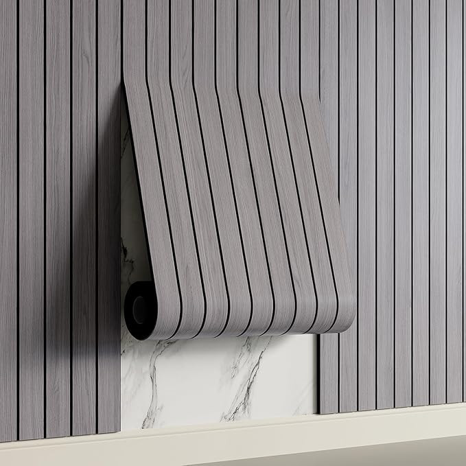 Yutianli PVC Slat Wall Panel Peel and Stick 236"x 15.7" Faux Wood Slat Panel Artificial Oak Wood ... | Amazon (US)