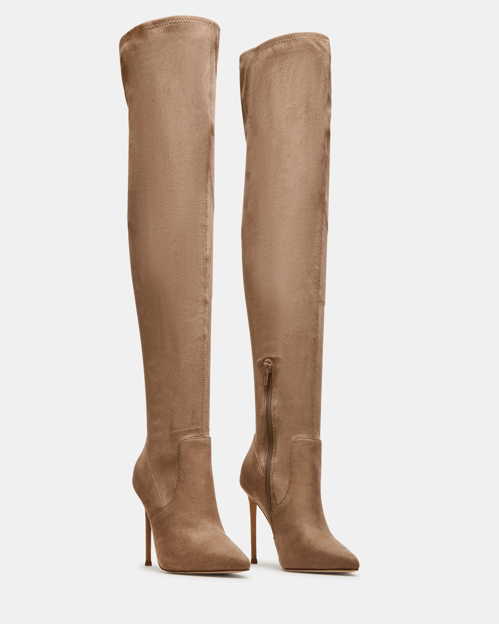 VAVA Taupe Over The Knee Stiletto Heel Boots | Women's Boots | Steve Madden (US)