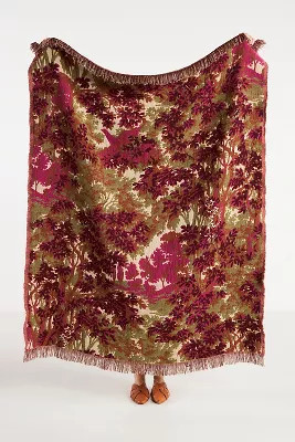 Vienne Jacquard Woven Fringed Throw | Anthropologie (US)