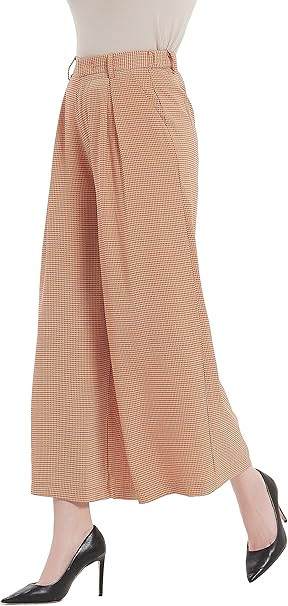 Tronjori Women High Waist Casual Wide Leg Long Palazzo Pants Trousers Regular Size | Amazon (US)