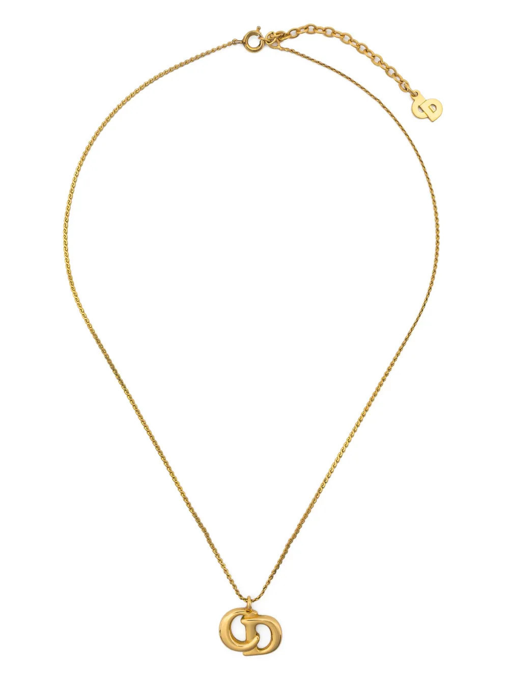 Christian Dior Pre-Owned 2000s CD-pendant polished necklace - Gold | Farfetch Global