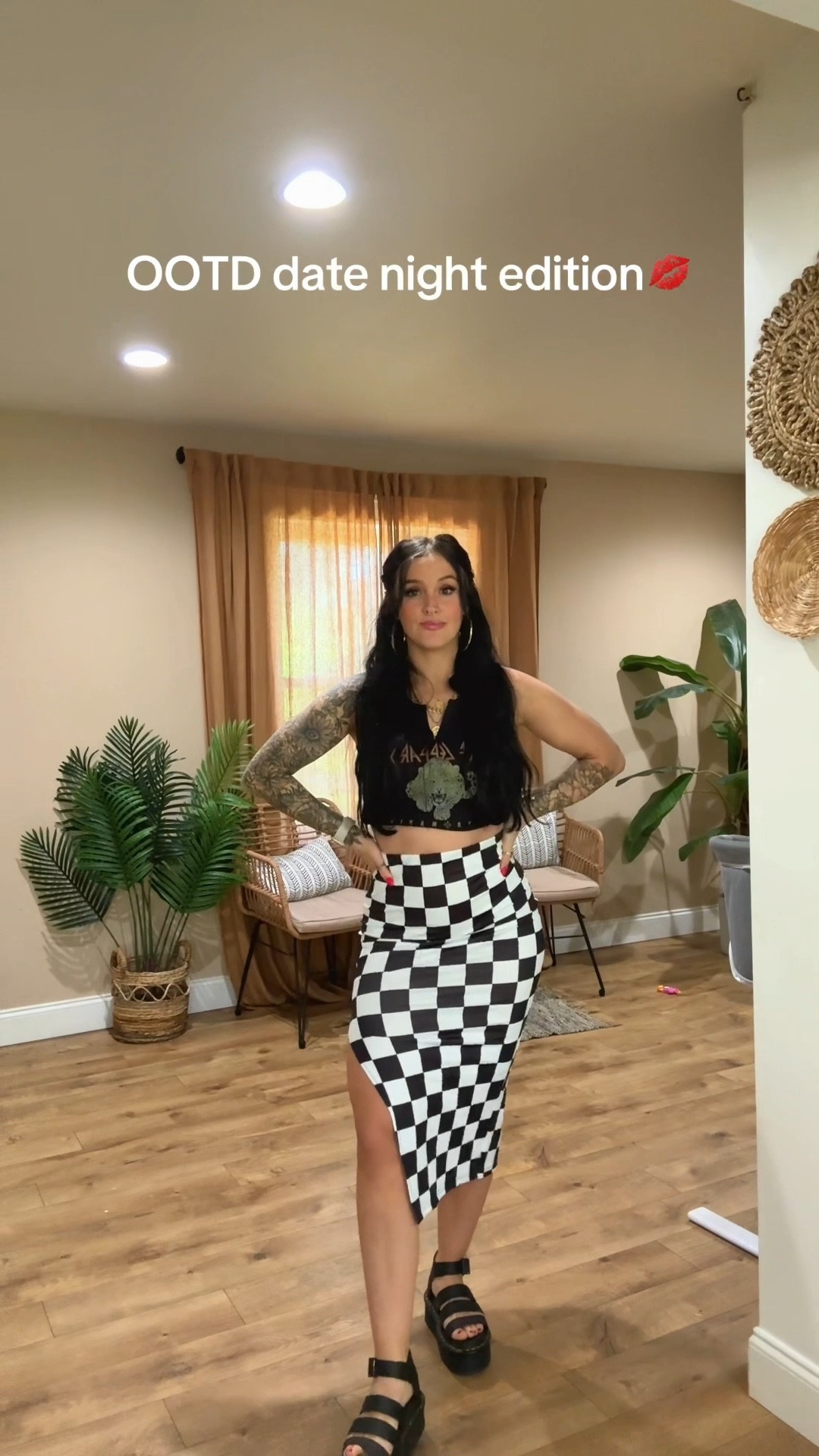 This is THE skirt you need 🤩
 The shirt linked isn’t exact, just one that would look cute. And I got the color black in the doc marten blaires ❤️