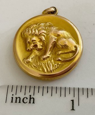 Antique 10k Art Nouveau Locket With Lion | eBay | eBay US