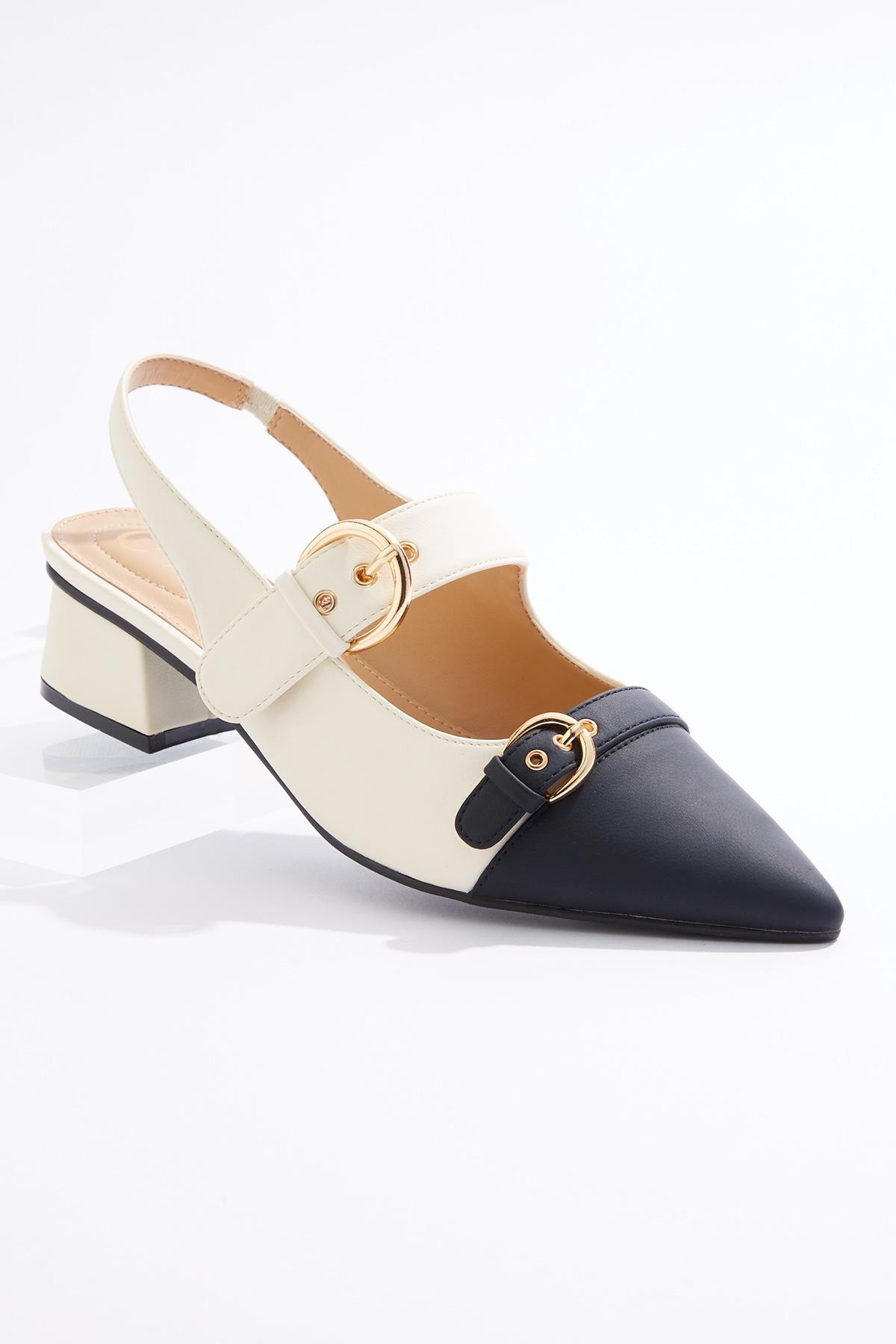 Double Buckle Slingback Heels | Cato Fashions