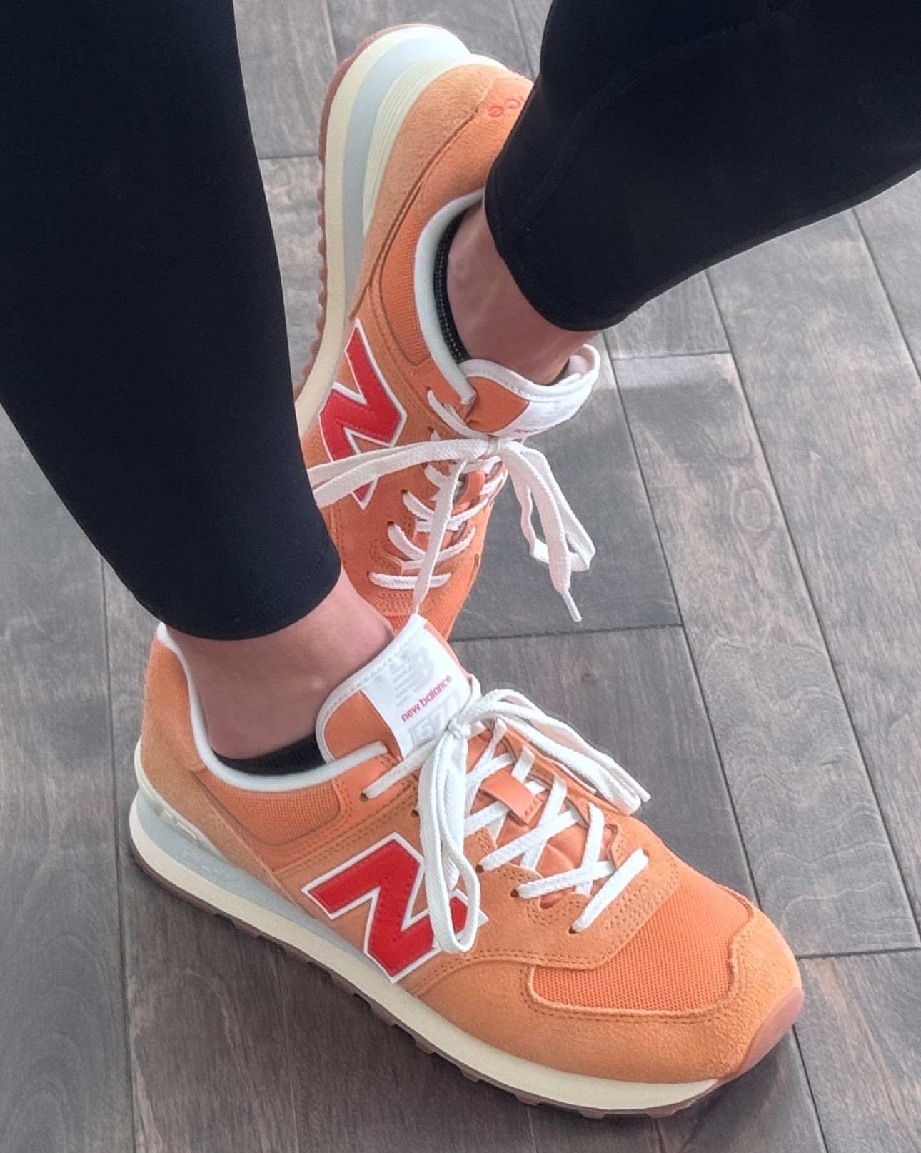 THESE NEW BALANCE 574 🧡 
On sale currently for $59.98! Normally $90! 🫣

Grab them before they’re GONE! Posted ✌🏼 places to check below and a couple other colors on sale! 

True to size-I’m normally a 9 and I’m in a 9! 🤗 

#LTKFitness #LTKSaleAlert #LTKShoeCrush