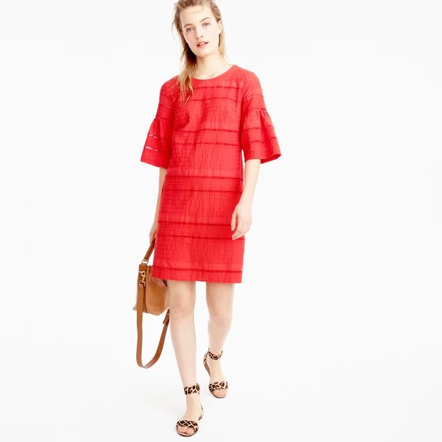 Flutter-sleeve shift dress in eyelet | J.Crew US