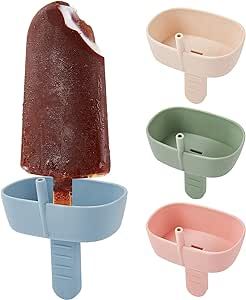 4Pack Drip-Free Silicone Popsicle Holders, AODISTUCE Popsicle Holder with Straw | with 2 Slots Fi... | Amazon (US)