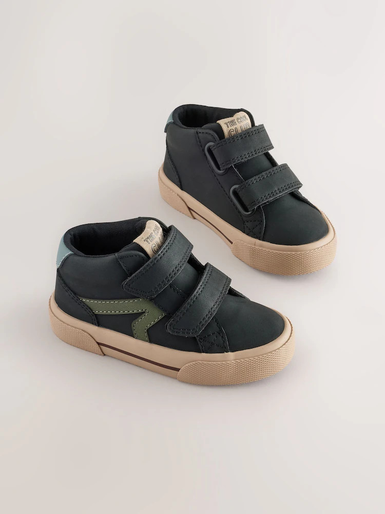 Black Standard Fit (F) Hi-Top Touch Fastening Trainers | Next US