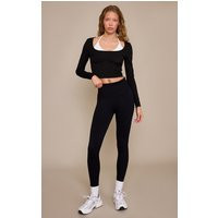 Black Seamless Scrunch Bum Gym Leggings | PrettyLittleThing UK