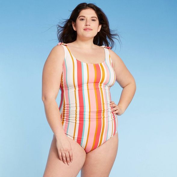 Women's Plus Size One Piece Swimsuit - Kona Sol™ Multi Stripe | Target